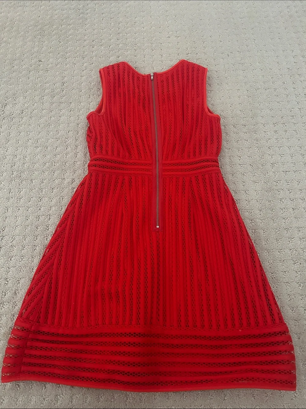 J. Crew Red Sleeveless V-Neck Fit-and-Flare Mini Dress - Picture 2 of 5
